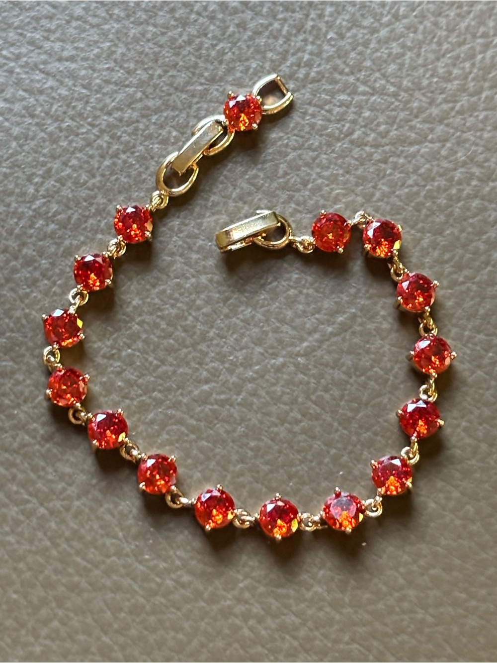 Orange Tennis Bracelet - 18k Rose Gold Plated 🧡